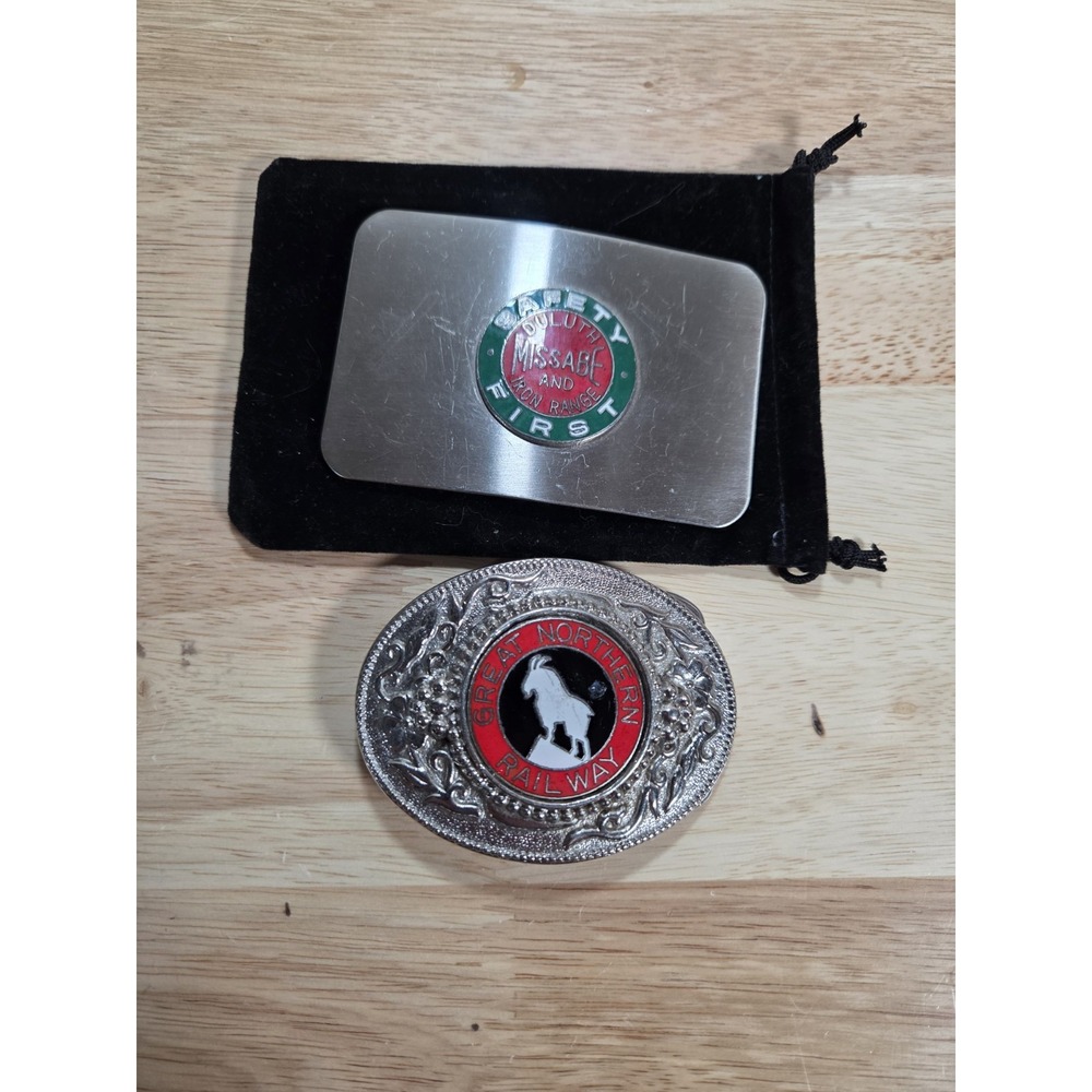 Vintage Railroad Belt Buckle Lot Great Northern Railway DM&IR Missabe Safety...